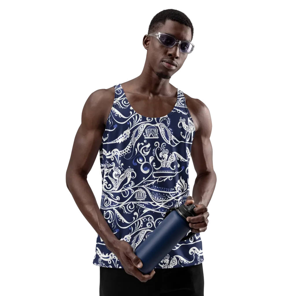 Navy Circus on Men's Tank Top — Front