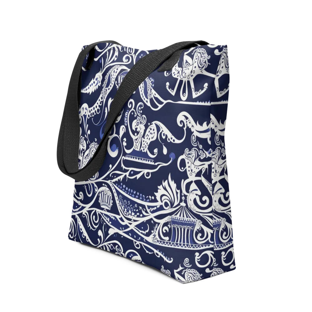 Navy Circus on Tote Bag — Front