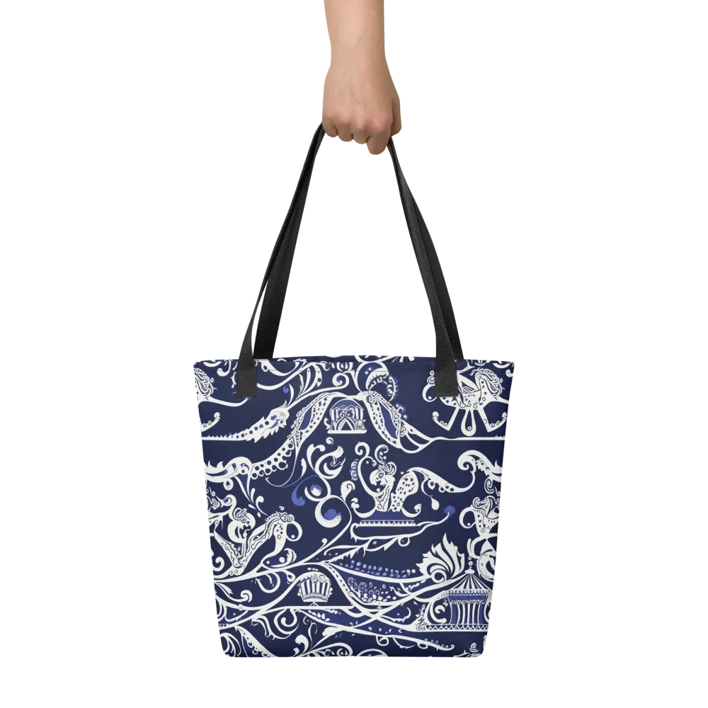 Navy Circus on Tote Bag — Front
