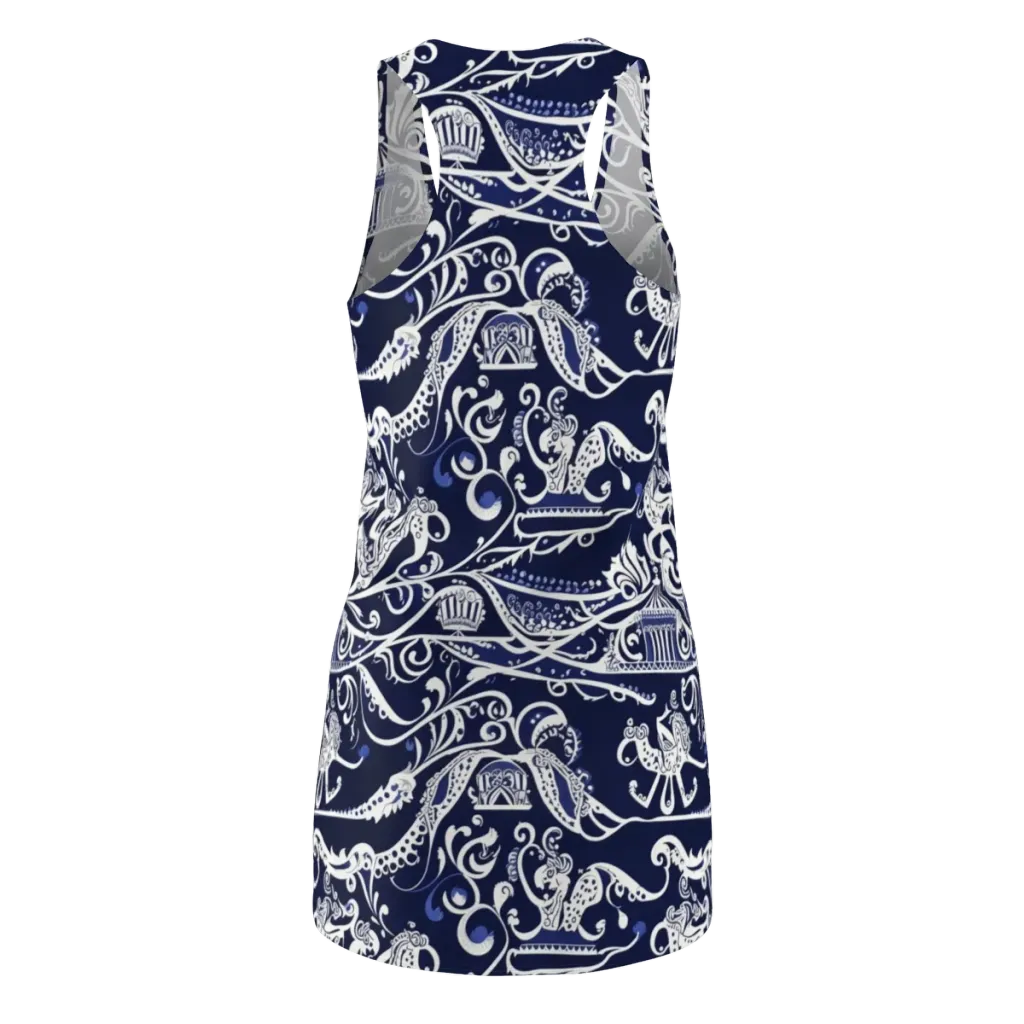 Navy Circus on Racerback Dress — Back
