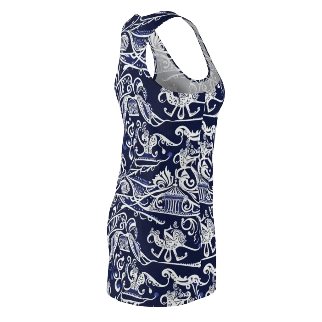 Navy Circus on Racerback Dress — Back Side