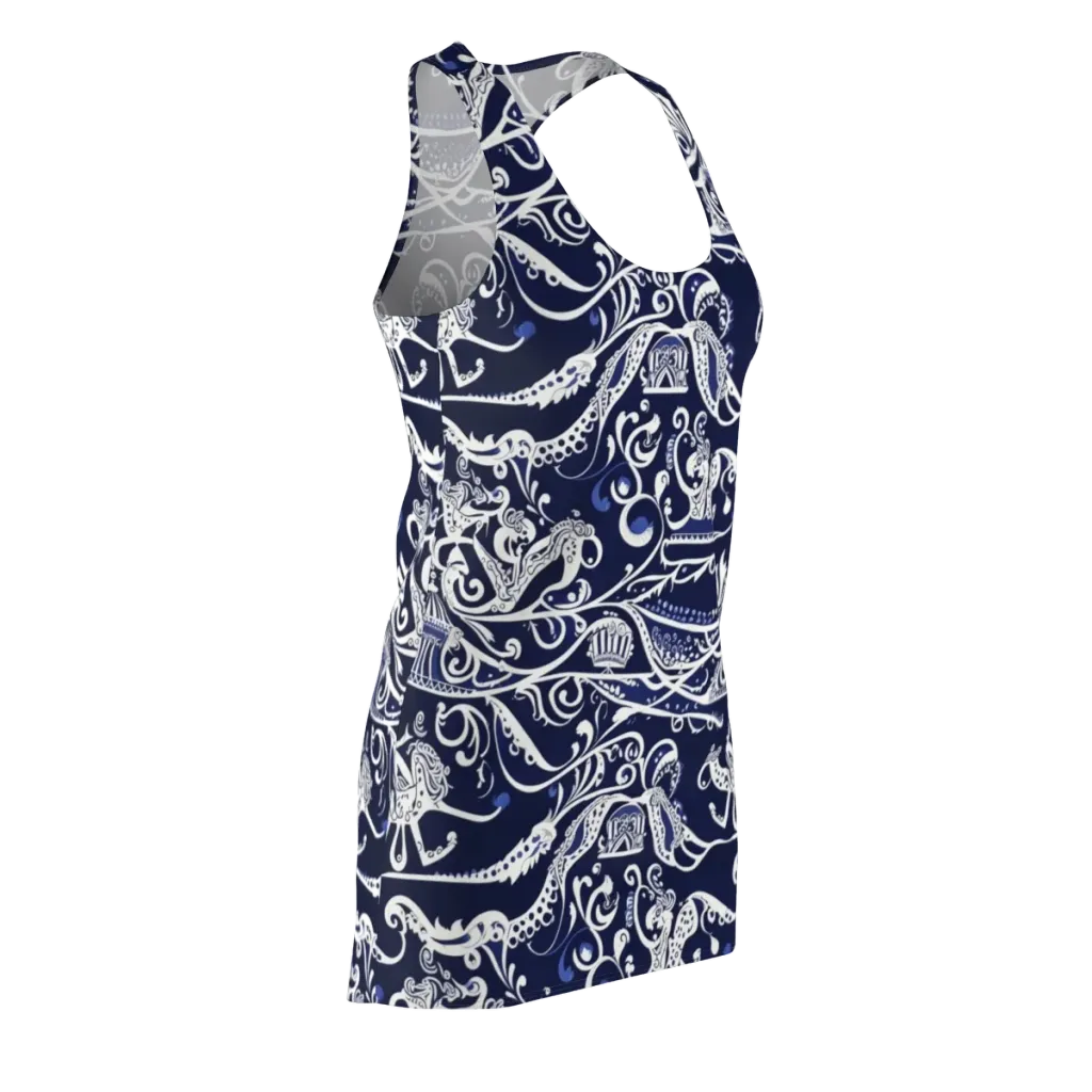 Navy Circus on Racerback Dress — Front Side