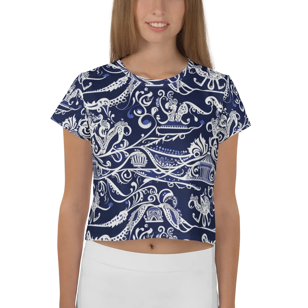 Navy Circus on Crop Tee — Front