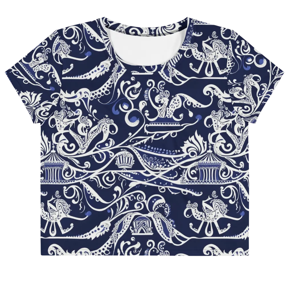Navy Circus on Crop Tee — Front