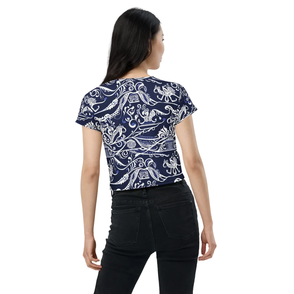 Navy Circus on Crop Tee — Back