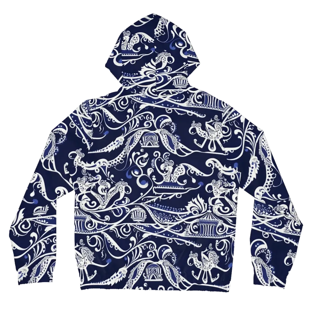 Navy Circus on Women's Full-Zip Hoodie — Back