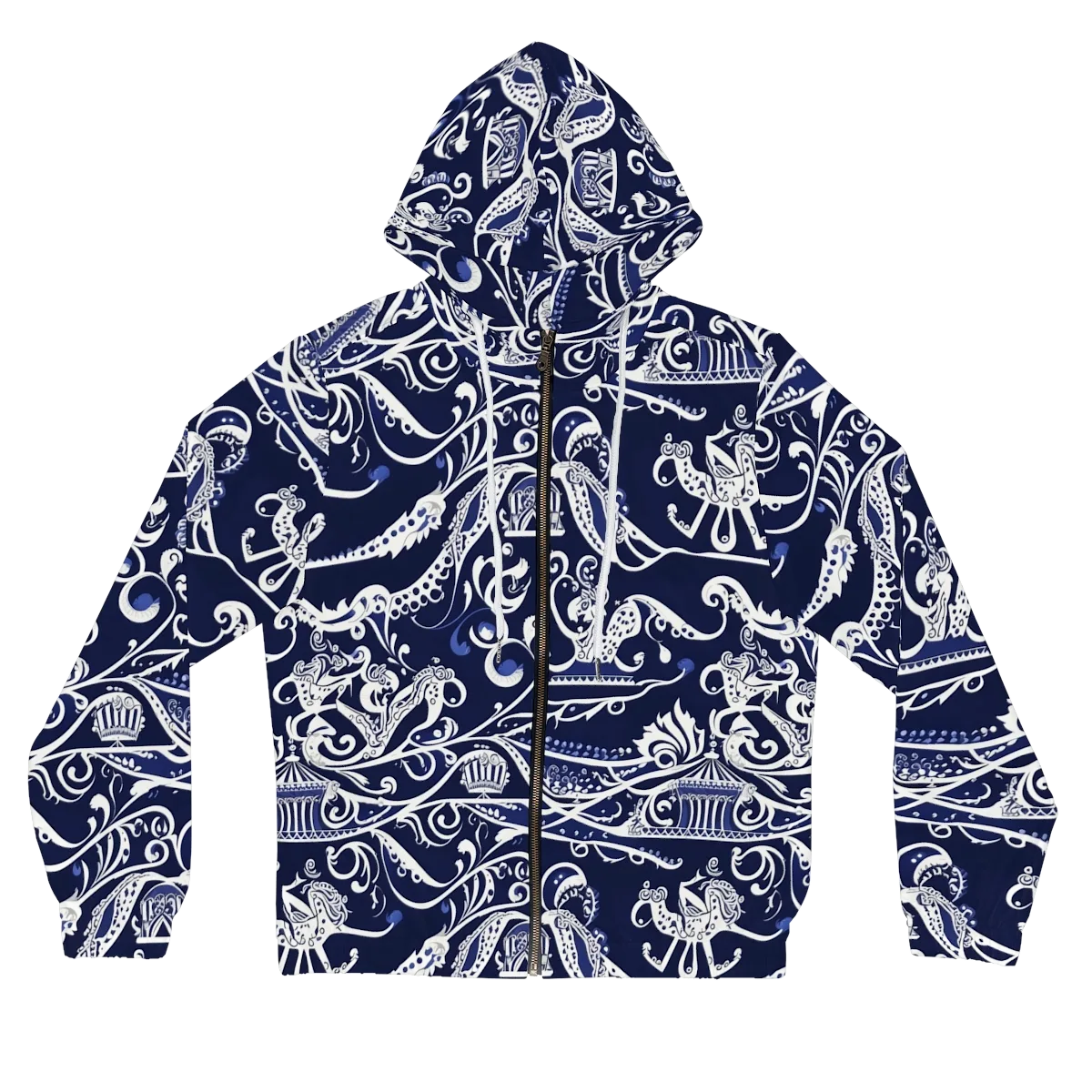Navy Circus on Women's Full-Zip Hoodie — Front