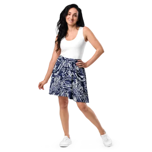 Navy Circus on a Skater Skirt