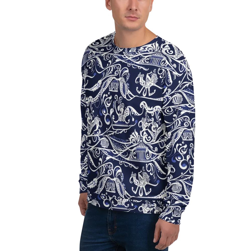 Navy Circus on Sweatshirt — Left Front