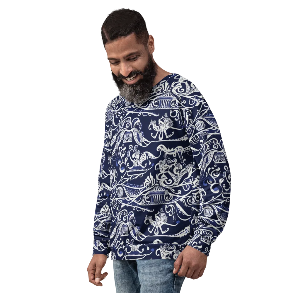 Navy Circus on Sweatshirt — Left Front