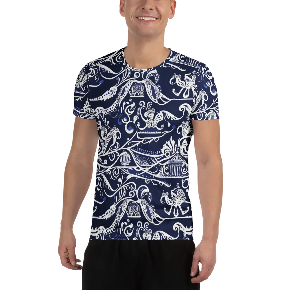 Navy Circus on Men's Athletic T-Shirt — Front