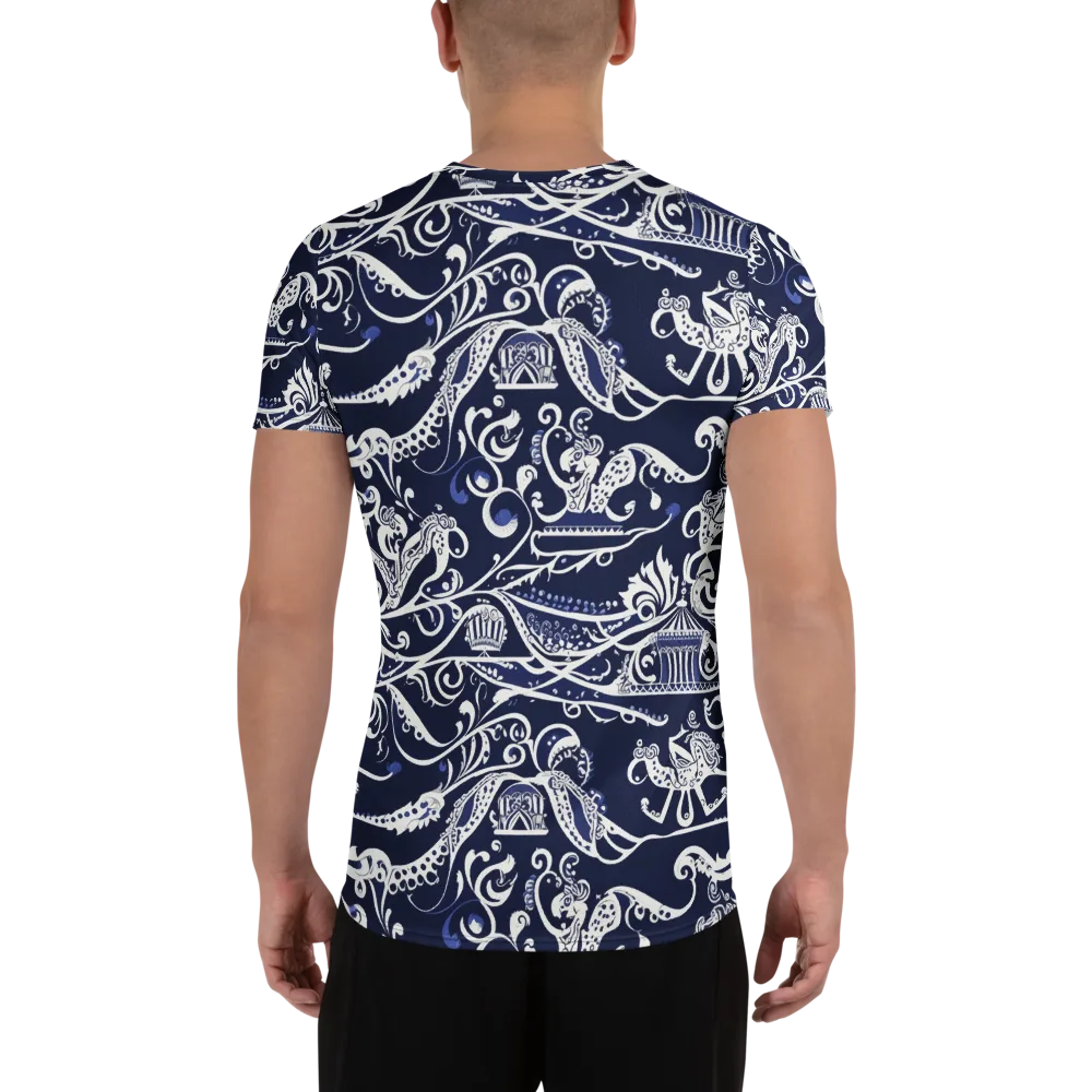 Navy Circus on Men's Athletic T-Shirt — Back