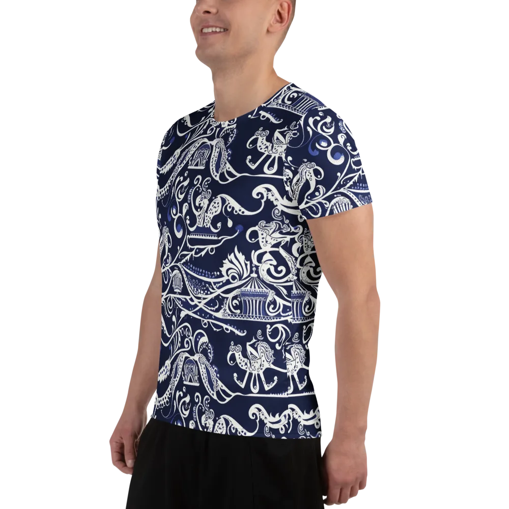 Navy Circus on Men's Athletic T-Shirt — Left