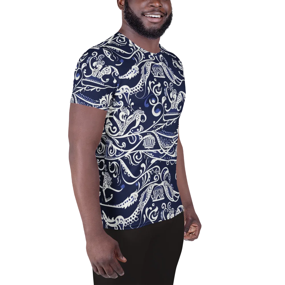 Navy Circus on Men's Athletic T-Shirt — Right