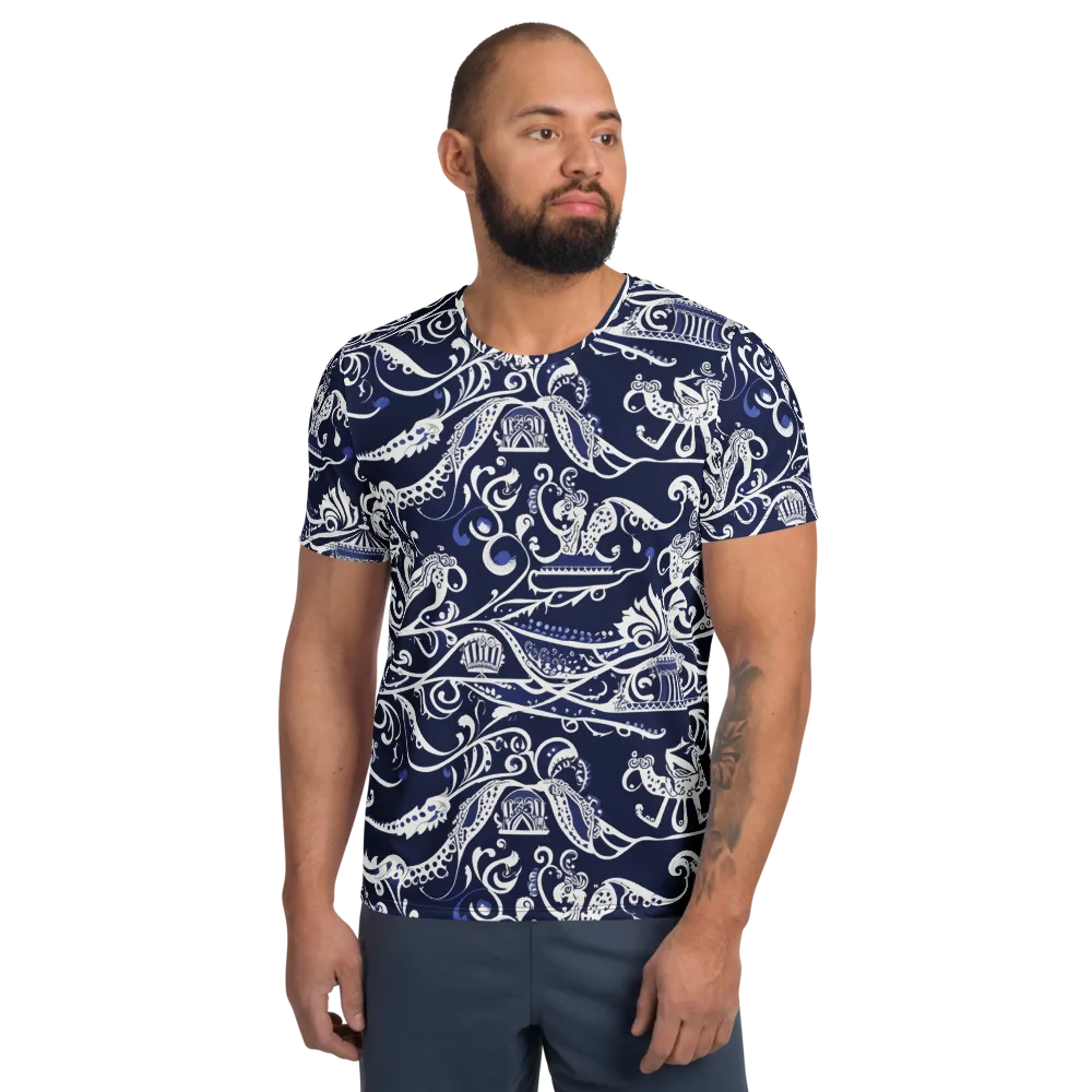 Navy Circus on Men's Athletic T-Shirt — Front