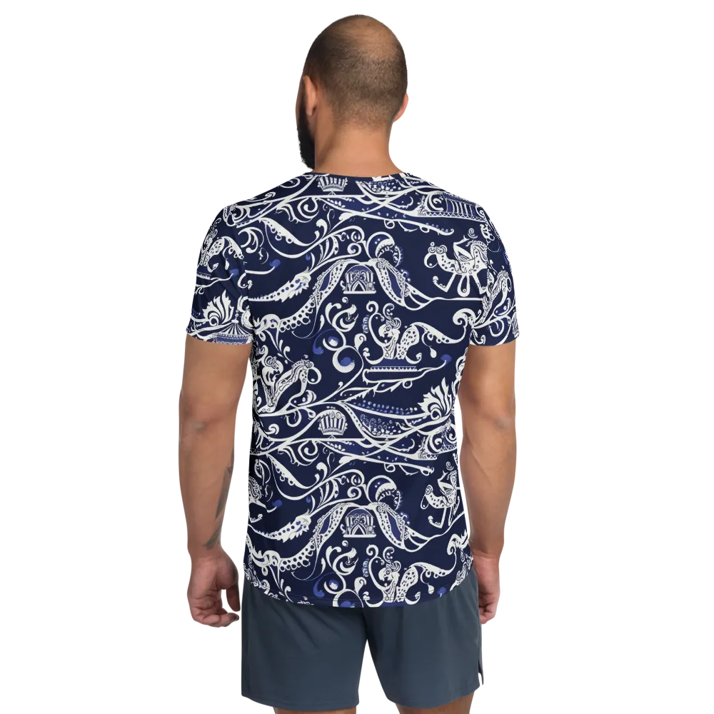 Navy Circus on Men's Athletic T-Shirt — Back
