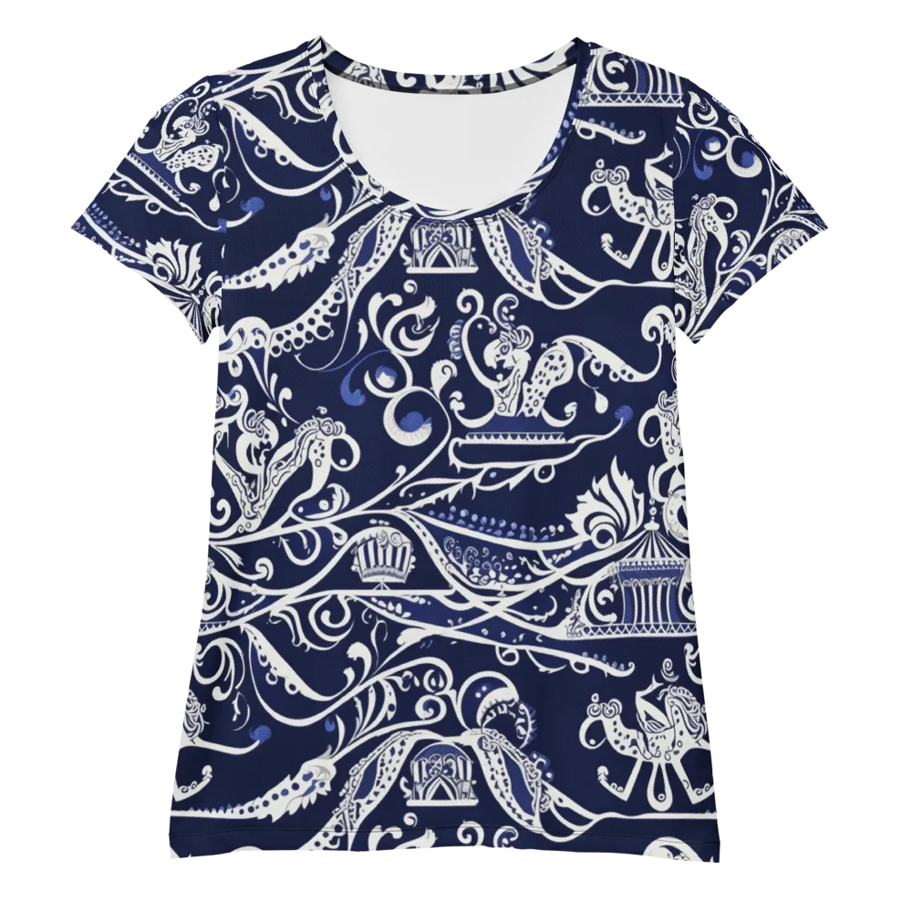 Navy Circus on Women's Athletic T-Shirt — Front