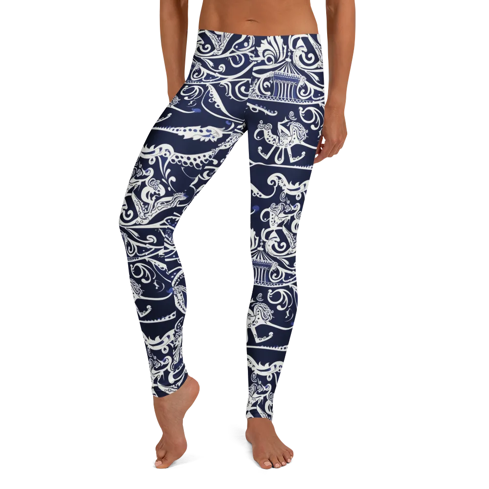 Navy Circus on Leggings — Front