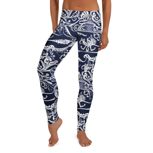 Navy Circus on a Leggings