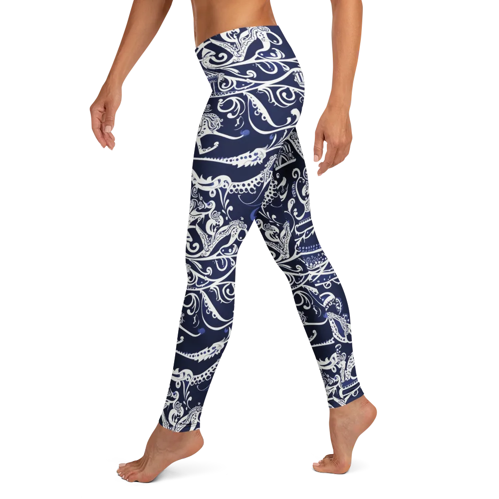 Navy Circus on Leggings — Left