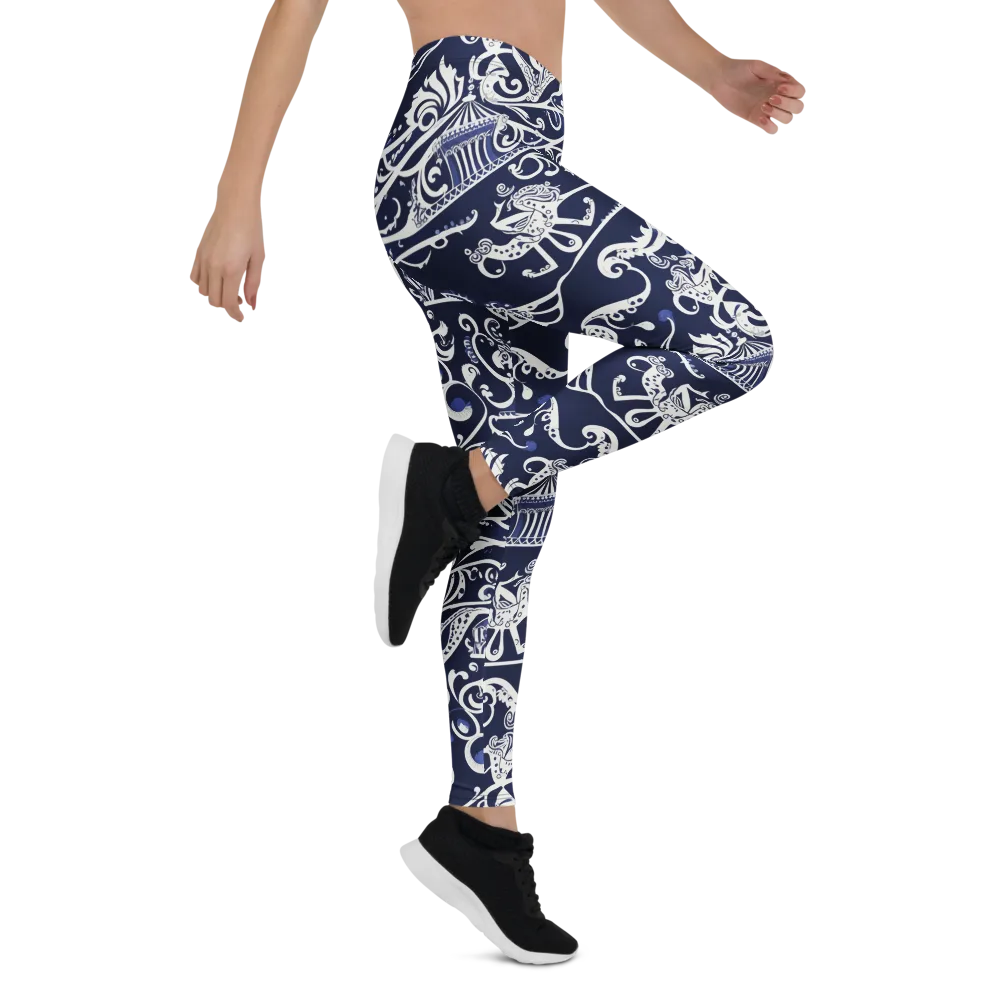 Navy Circus on Leggings — Right