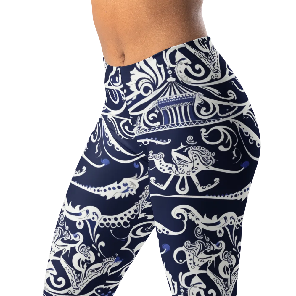 Navy Circus on Leggings — Left Front