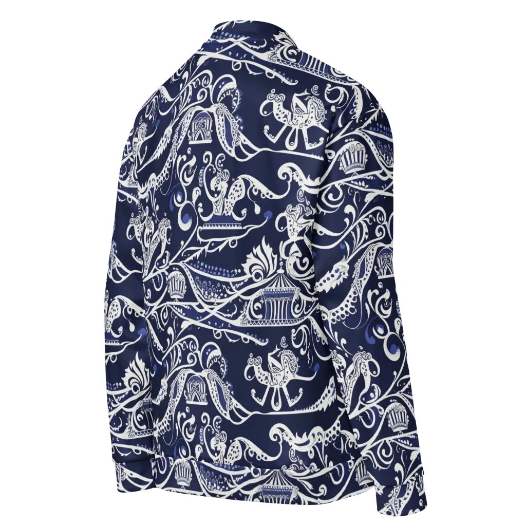 Navy Circus on Bomber Jacket — Right Back