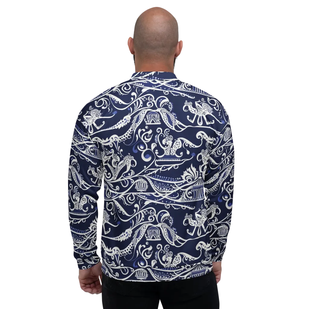 Navy Circus on Bomber Jacket — Back