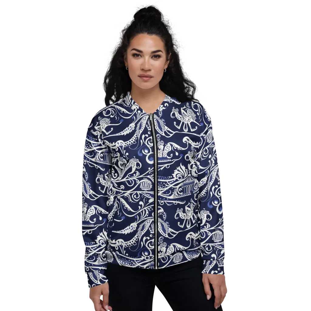 Navy Circus on Bomber Jacket — Front