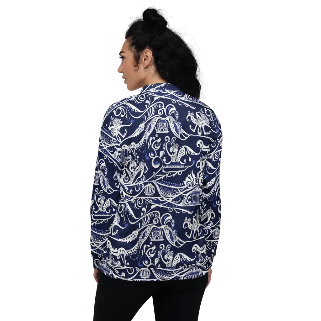 Navy Circus on Bomber Jacket — Back