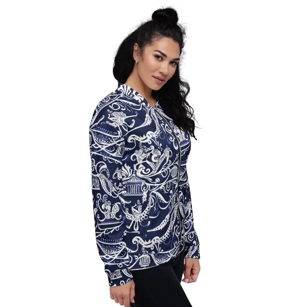 Navy Circus on Bomber Jacket — Right