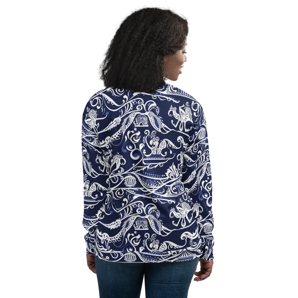 Navy Circus on Bomber Jacket — Back