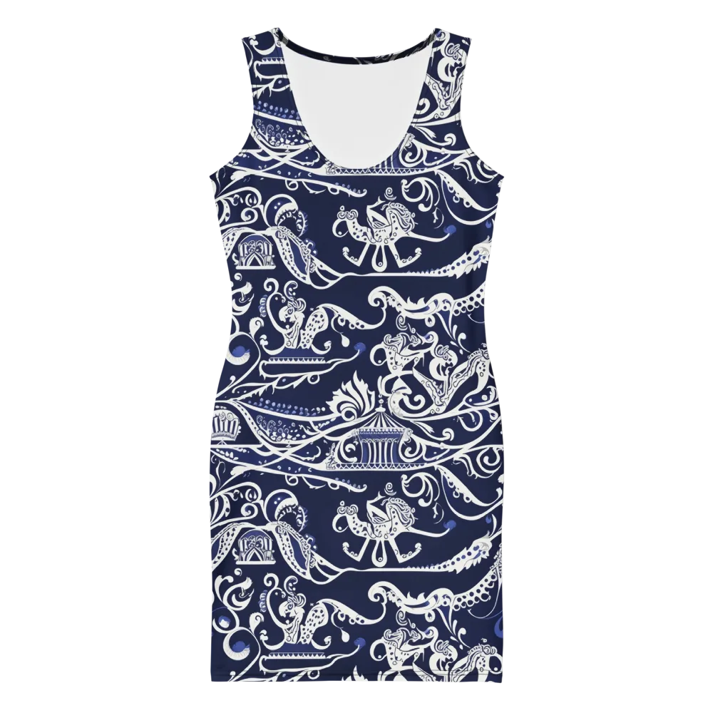 Navy Circus on Bodycon Dress — Front