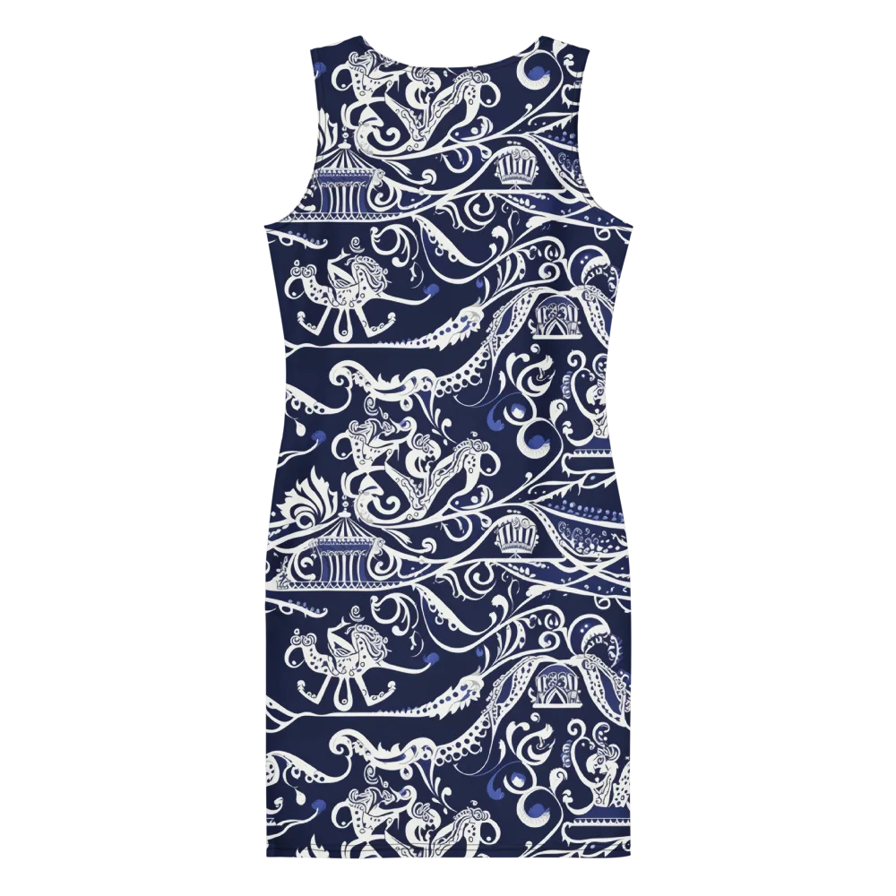 Navy Circus on Bodycon Dress — Back
