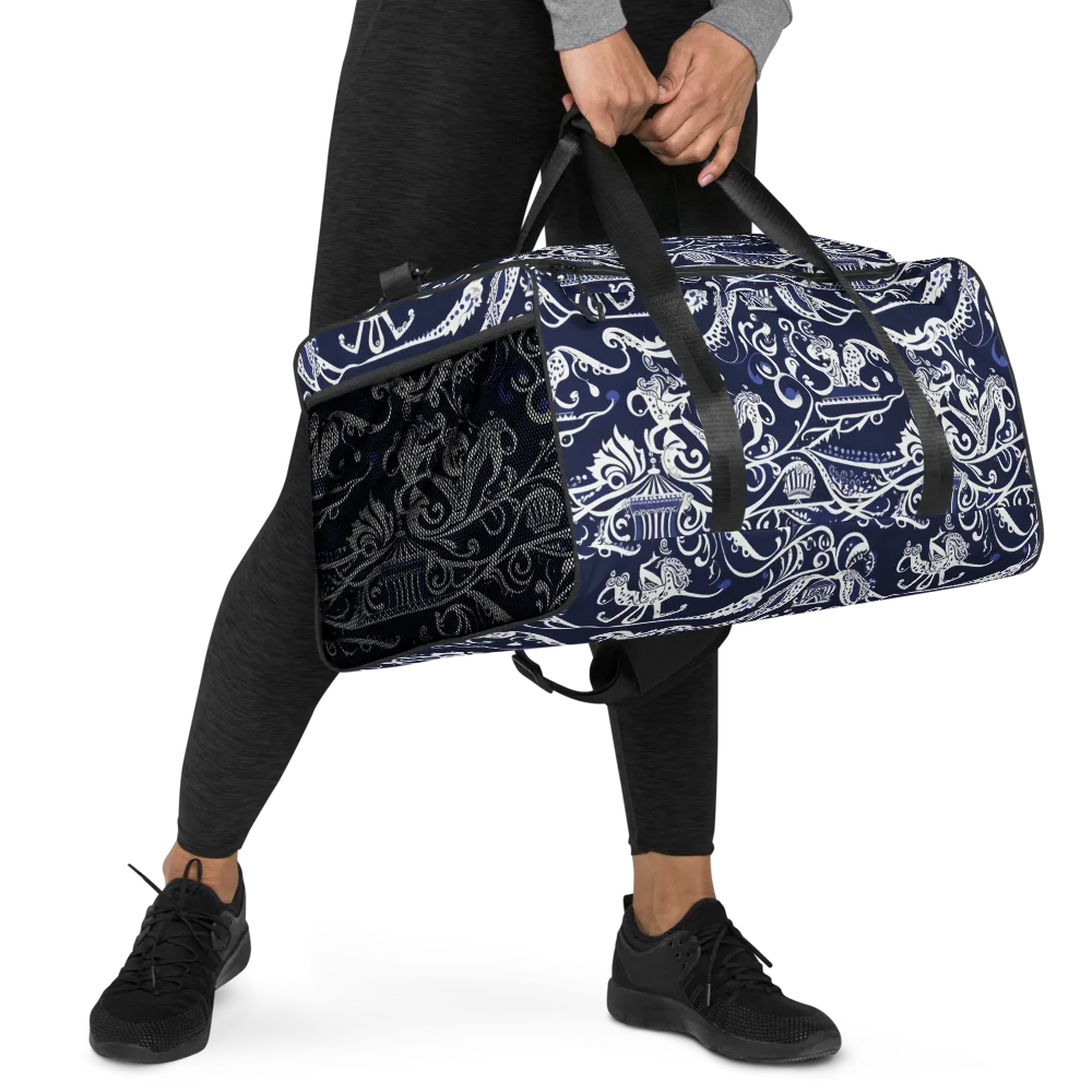 Navy Circus on Duffle Bag — Right Front
