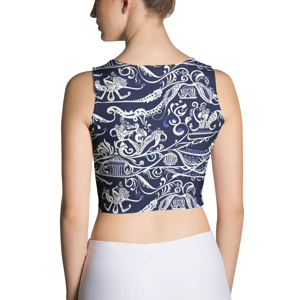 Navy Circus on Crop Top — Back