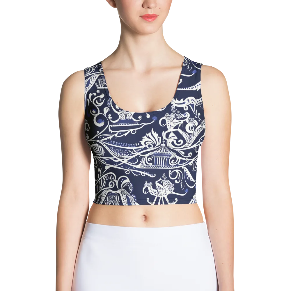 Navy Circus on Crop Top — Front