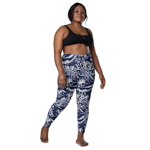 Navy Circus on a Leggings with Pockets