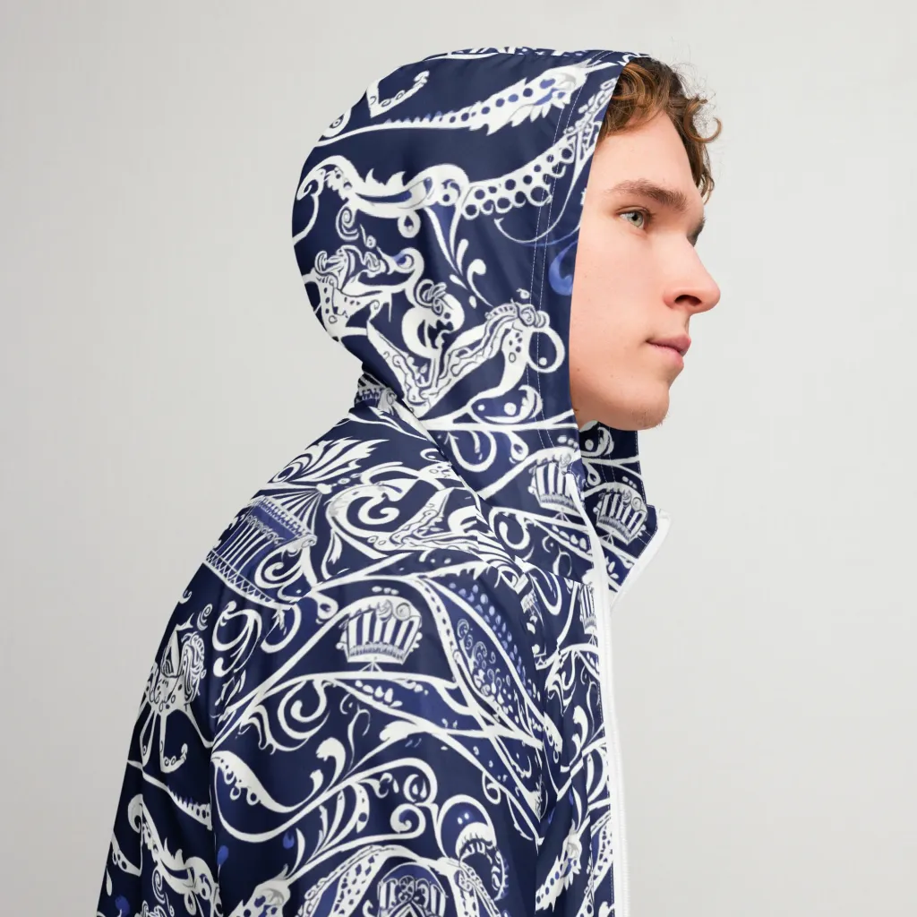 Navy Circus on Men's Windbreaker — Right
