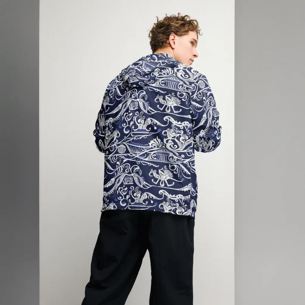 Navy Circus on Men's Windbreaker — Back