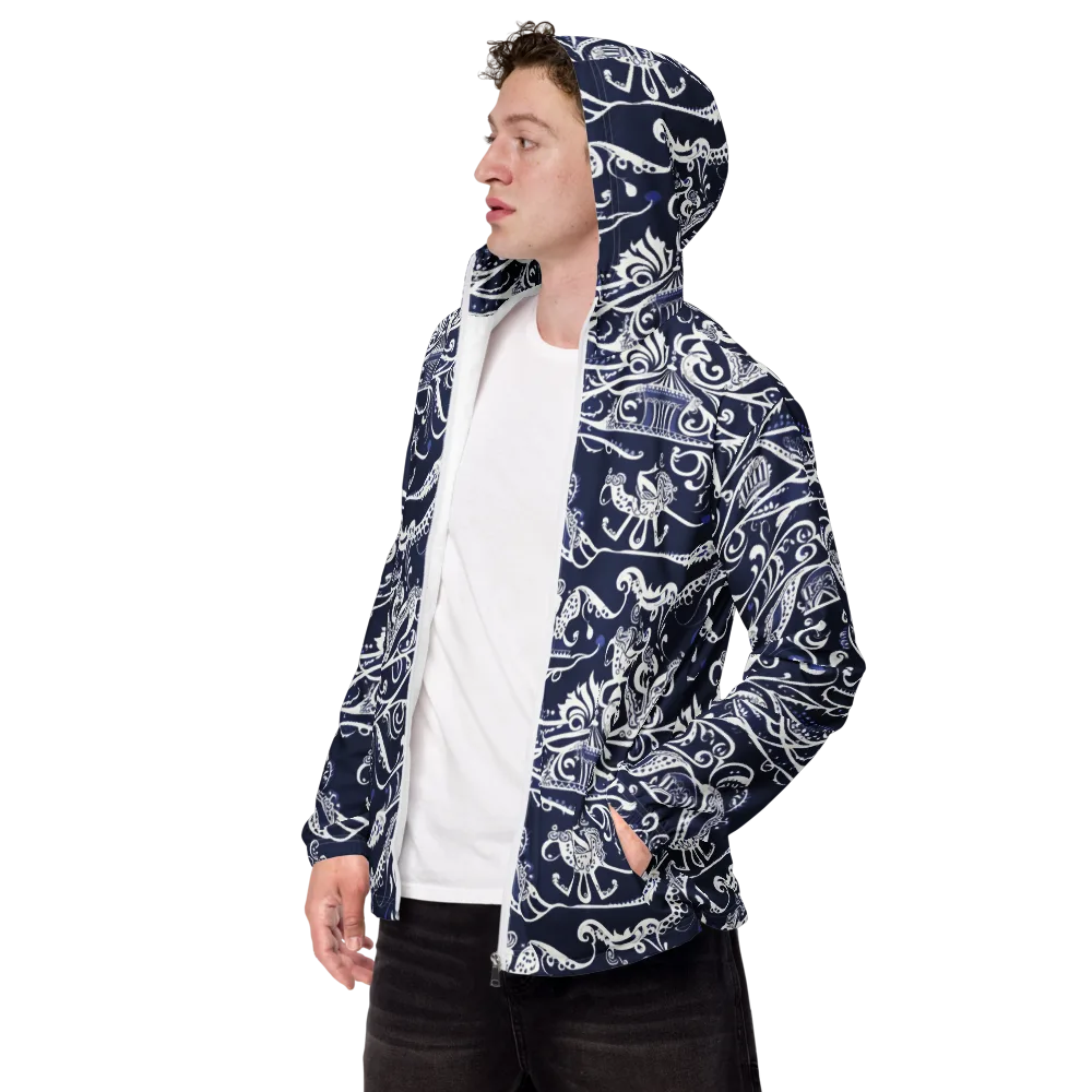 Navy Circus on Men's Windbreaker — Left Front