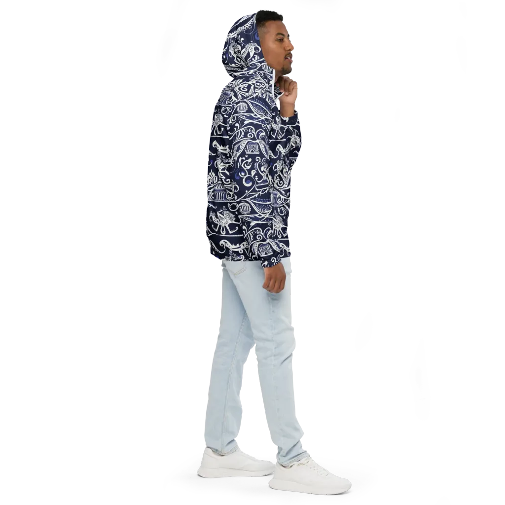 Navy Circus on Men's Windbreaker — Right