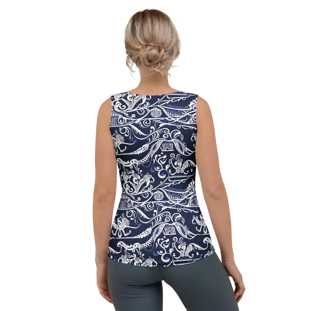 Navy Circus on Women's Tank Top — Back
