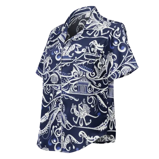 Navy Circus on a Women's Short Sleeve Pajama Top