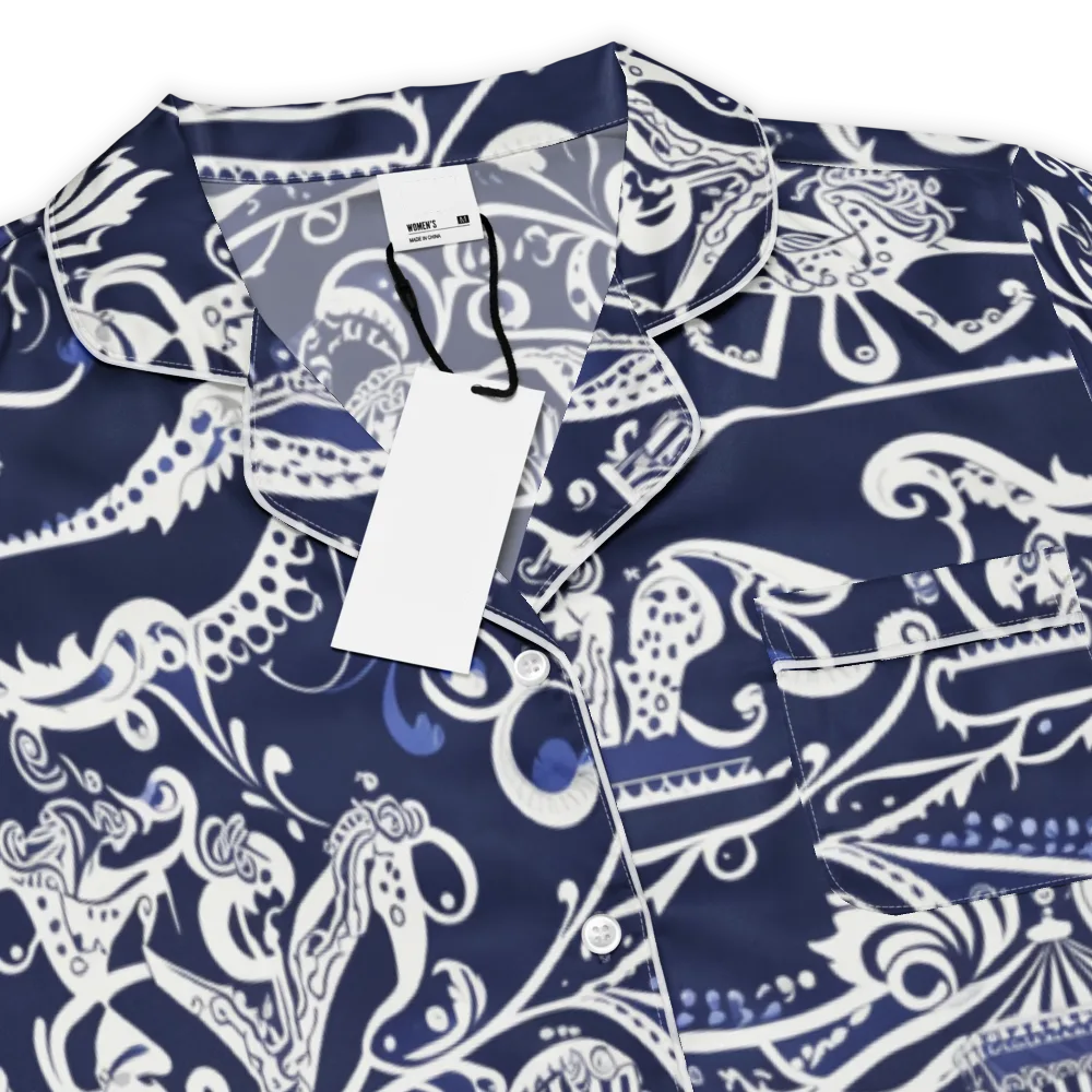Navy Circus on Women's Short Sleeve Pajama Top — Product details