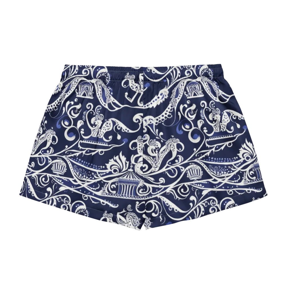 Navy Circus on Women's Pajama Shorts — Back