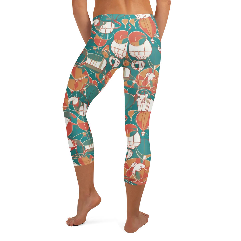 Elephant Airlift on Capri Leggings — Back