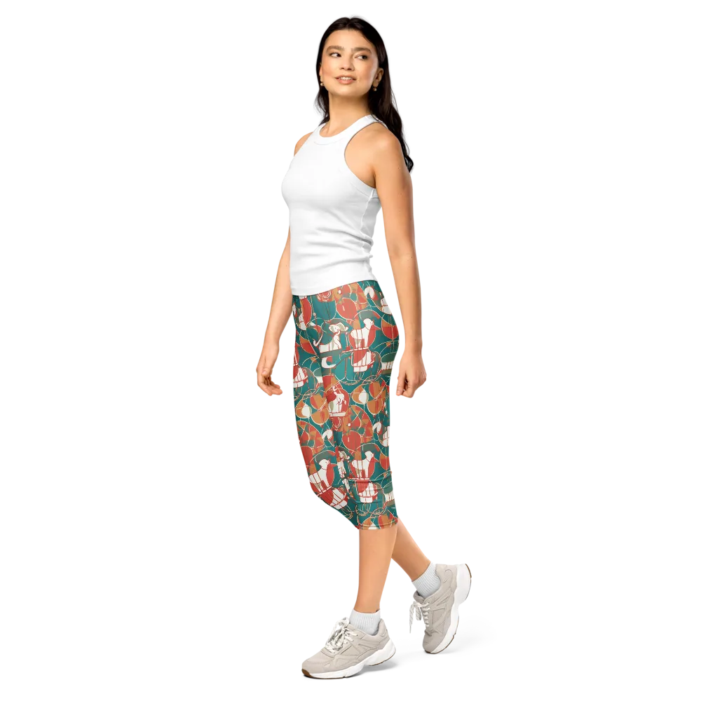 Elephant Airlift on Capri Leggings — Left Front