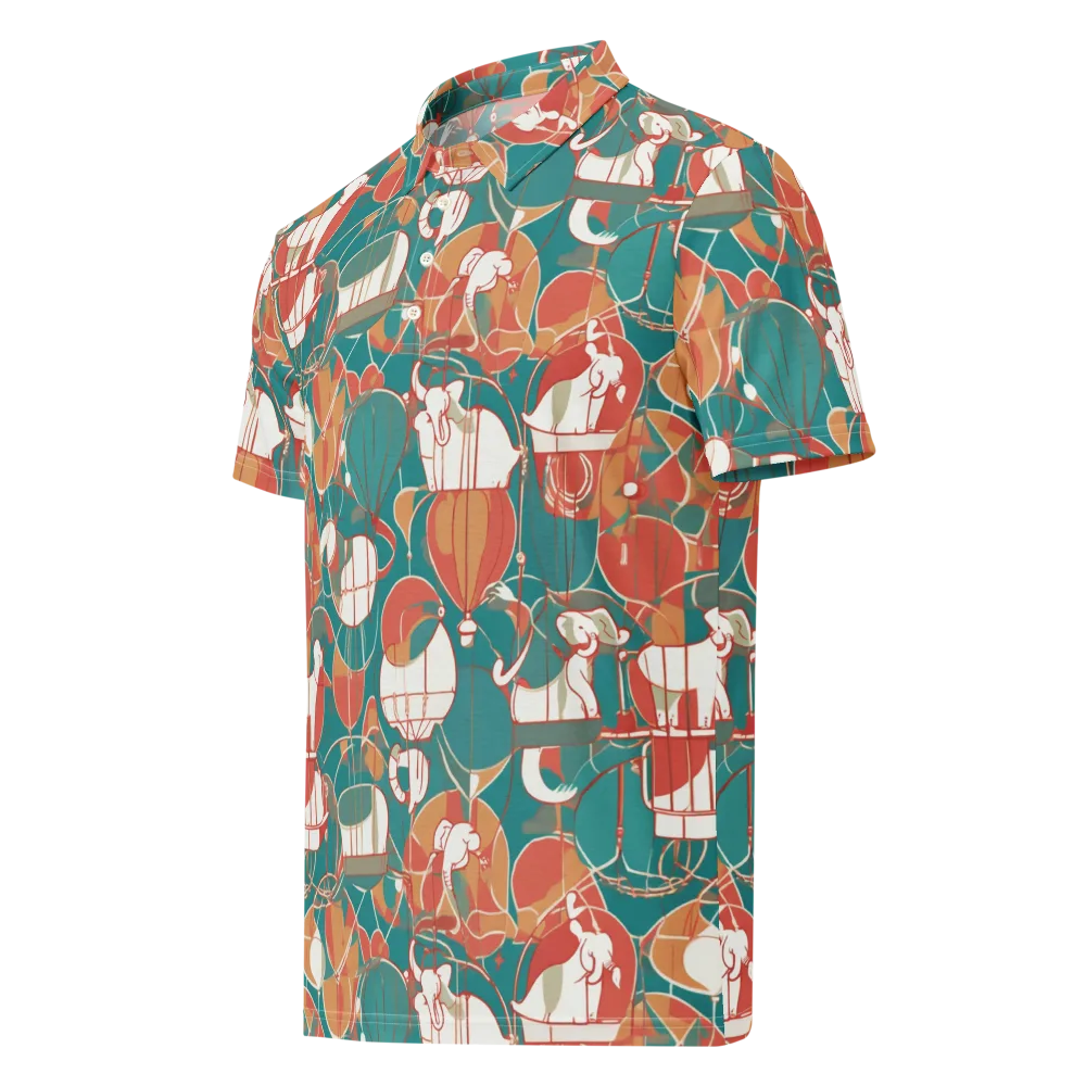Elephant Airlift on Men's Slim Fit Polo Shirt — Left Front