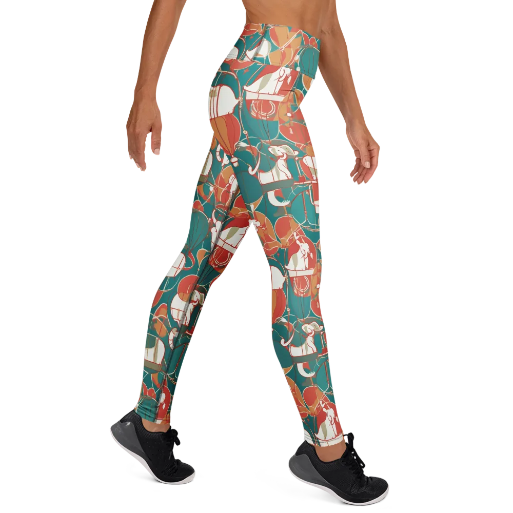 Elephant Airlift on Yoga Leggings — Right